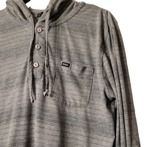 💥FINAL PRICE DROP💥 RVCA Long-Sleeve Hoodie Size Medium Grey - Picture 2 of 7